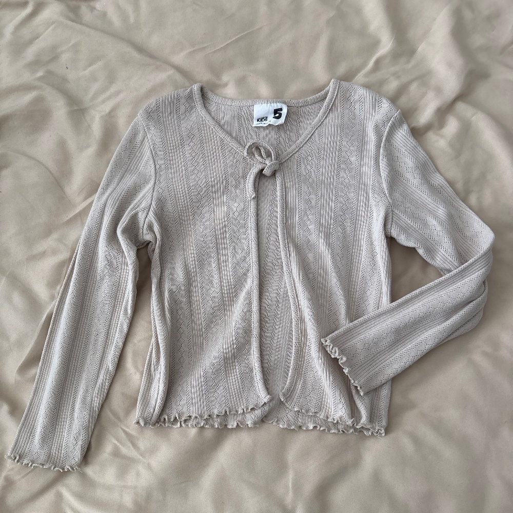 Cotton On Open Front Light Beige Cardigan Size 5